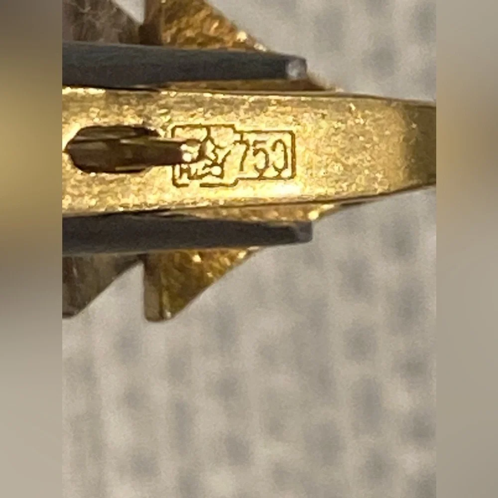 Vintage Russian European 18k Yellow Gold Diamond Earrings Huggies - Picture 9 of 10